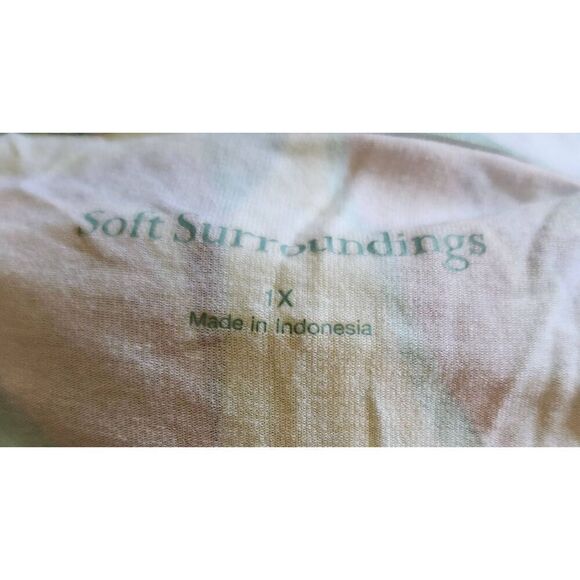 💕Soft Surroundings Maxi Dress Blue Multicolored Floral Women Size XL 3/4 Sleeve - Picture 4 of 4